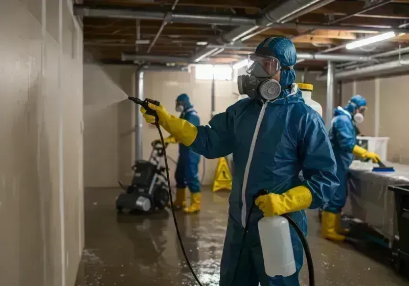 Basement Sanitization and Antimicrobial Treatment process in Red Hook, NY